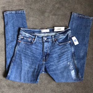 New Gap high rise slim straight jeans